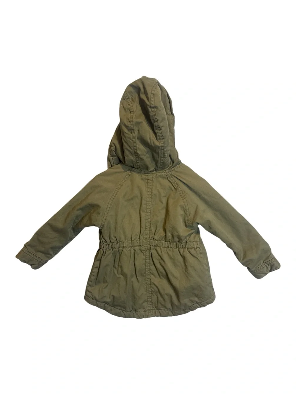 Old Navy Toddler Girls Hooded Utility Jacket Olive Green Fall Casual Jacket 3T